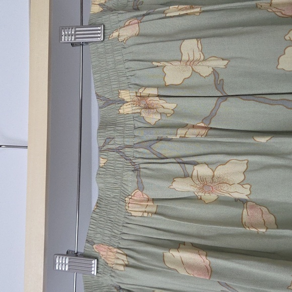 Vintage Floral Midi Skirt, Green, Size L - Picture 3 of 8